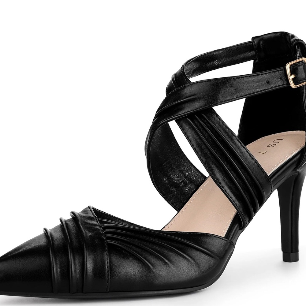 Allegra k pointed toe, cross straps, stiletto heel pumps - Picture 2 of 7